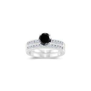  1.59 1.98 Cts Black & White Diamond Matching Ring Set in 