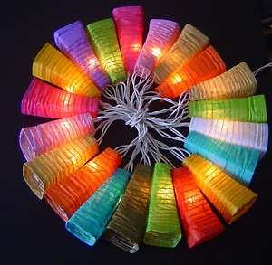 Mixed Colours Paper 20 Lanterns Fairy Light String 3m  