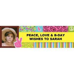  Peace and Love Personalized Photo Banner Large 30 x 100 