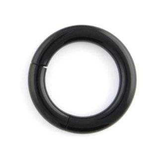   Gauge Black Anodized Titanium Segment Ring Circular Barbell Jewelry