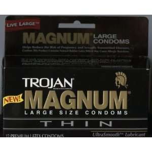  Trojan Magnum Thin Condoms 12 Pack