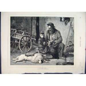  Lunch Time Rotta Fine Art 1876 Print Dog Monkey Man