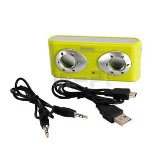 New DK 602 USB Mini Speaker With Battery Green For PC Laptop Notebook 