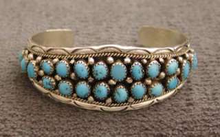 Anita White Silver Turquoise Bracelet Navajo Jewelry  