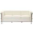 Le Corbusier Style LC3 Sofa in Genuine White Leather