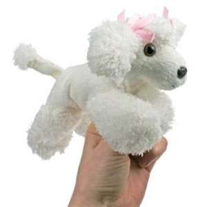  Laying White Poodle Finger Puppet Toys & Games
