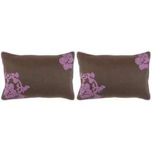  Surya Chocolate and Violet Set of 2 Lumbar Pillows