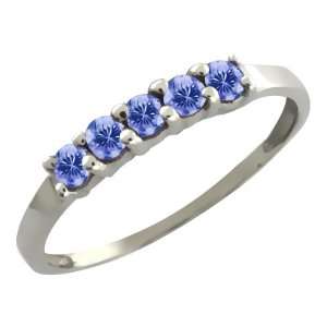  0.40 Ct Round Blue Tanzanite 14k White Gold Ring Jewelry