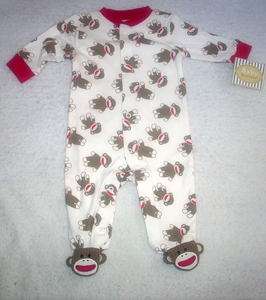 NEW Baby Sleep & Play Outfit with Sock Monkey Theme #10276  