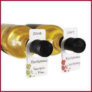Reusable Wine Cellar Tags Wine Bottle ID Tags w/ Marker  