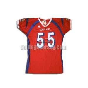 Red No. 55 Game Used Mississippi State Russell Football Jersey (SIZE 