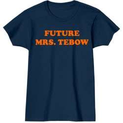 Future Mrs. Tebow Womens Navy T Shirt New Broncos New  