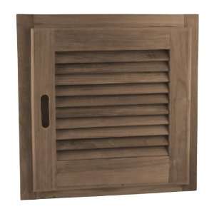  SeaTeak Louvered Door and Frame (Right Hand, 15 Inch X 15 