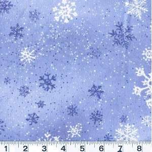  45 Wide Snow Show Snow Flurry Flannel Blue Fabric By The 