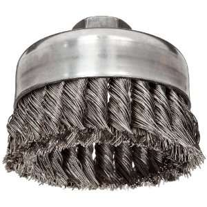  Wire Cup Brush, Threaded Hole, Stainless Steel 302, Partial Twist 