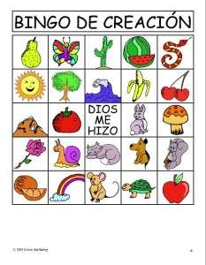CREATION BINGO   20 Bingo Cards on CD   ENGLISH/SPANISH  
