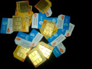 USED AT&T MICRO SIM CARD GOOD FOR UNLOCKING IPHONE 4  