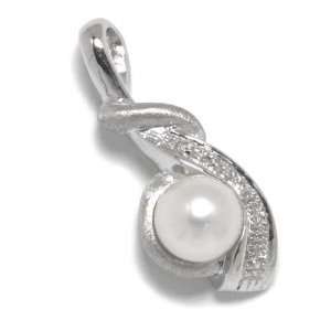   Gold with Cultivated Pearl and Diamond, form Fantasy, weight 5.4 grams