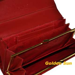 Classic Fashion Fancy Red Genuine Leather Wallet WOP58  