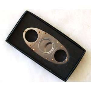  Stainless Steel Double Blade Cigar Cutter with Gift Box 
