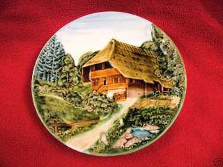 MAJOLICA PLATE   HOUSE & SCENERY made in GERMANY  