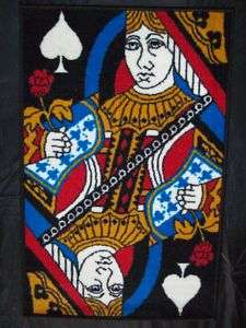 NEW Doormat Rug Playing Card QUEEN SPADES Poker 31x20