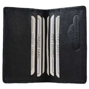   Genuine Leather Bi fold Credit Card Holder BK #66