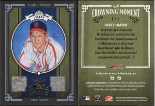 2005 Diamond Kings #436 Marty Marion 1 of 1 1/1 Jersey  