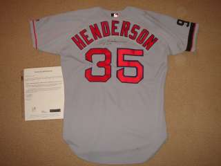 2002 Rickey Henderson Boston Red Sox Autographed Game Used Jersey 
