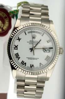 Rolex 2008 President 18k White Gold Mens $31,400 Watch  