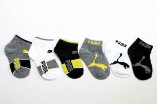 Puma Infants Boys Runner Leg Wear 6 Pair Multi Color Socks ST#P79444 