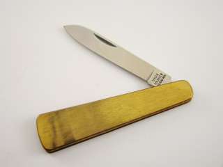   Brass Pocket Knife Vintage INOX Solingen Thin Gentlemans Folder  