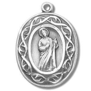  Sterling Silver St. Jude Crown of Thorns Medal with 18 
