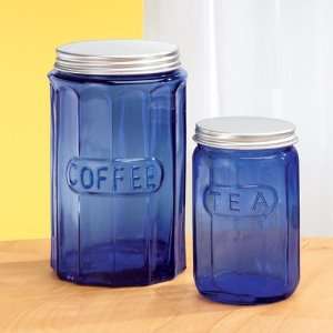  Cobalt Blue Glass Tea Jar