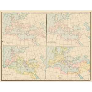   Antique Map of the Roman Empire Under Different Rulers