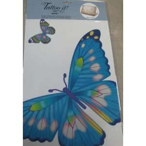   Tattoo It ER13888 Large Blue Butterfly Sticker 