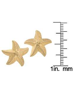 14k Yellow Gold Starfish Earrings  