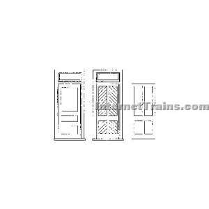  Grandt Line O Scale Waiting Room Doors With Frame DRGW (2 