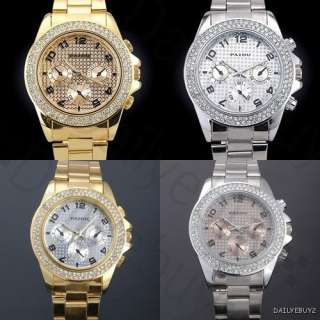 Stainless Stee Band Gift Bling Crystal Womens Fashion Wrist Watch