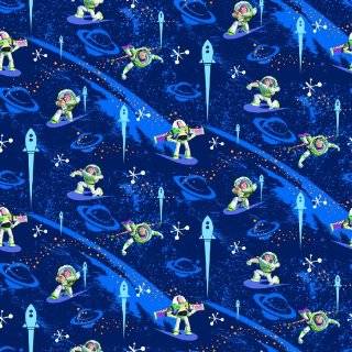 Crafty Cuts 2 Yards Cotton Fabric, Buzz Lightyear Hero in Outer Space