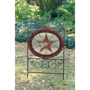HOUSTON ASTROS Team Logo STAINED GLASS YARD SIGN (20 x 38) by Memory 