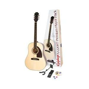   AJ 220ST Solid Top Acoustic Player Pack, Natural Musical Instruments