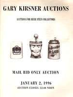 Gary Kirsner Auctions for Beer Stein Collectors 1/2/96  