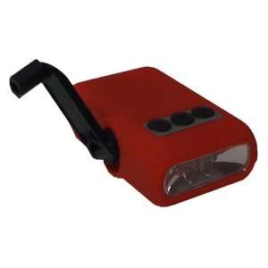   65001 Hand Crank Emergency 5 LED Flashlight   RED