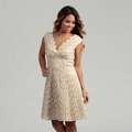 Marina Womens Lace Bead Embroidery Party Dress  