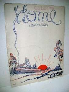 Home Sheet Music Cover Art Hap Hadley Studio 1931  