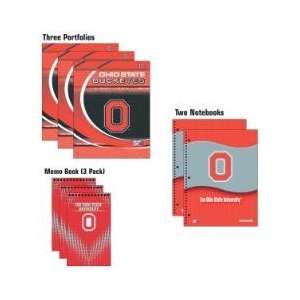OHIO STATE BUCKEYES Logo School Combo 8 Pack   (3) Two Pocket 