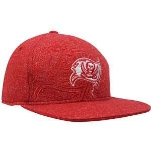   Red Heathered Flat Brim Sideline Flex Hat