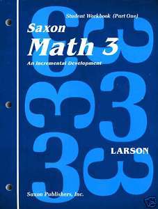 Saxon Math 3 Student Work Kit & Fact Cards Homeschool 9780939798834 