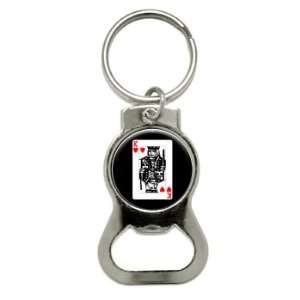  Playing Cards King of Hearts   Bottle Cap Opener Keychain 